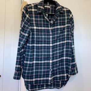 Madewell Green and Pink Flannel